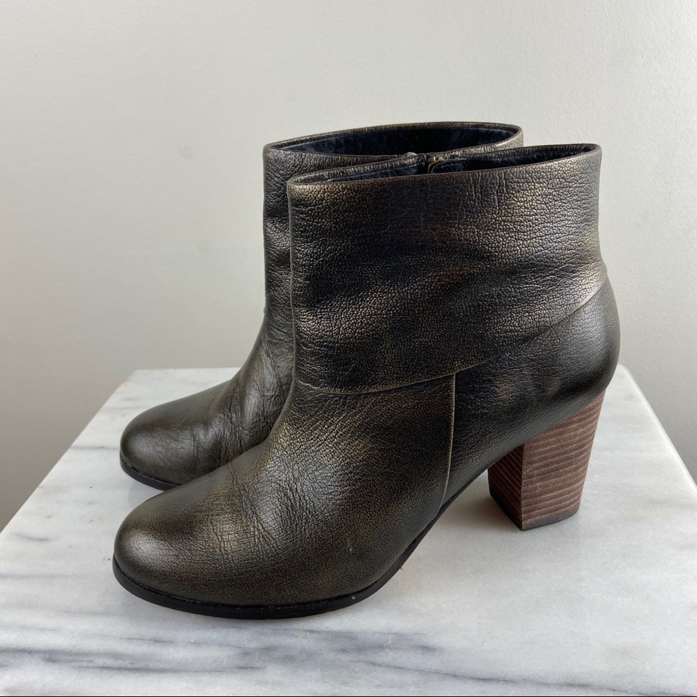 Cole Haan Cassidy Metallic Bronze Ankle Booties